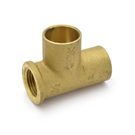 Matco-Norca 3/4" x 1/2" x 3/4" (C x FPT x C) Cast Brass Tee, Lead-Free