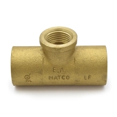 Matco-Norca 1" x 1" x 1/2" (C x C x FPT) Cast Brass Tee, Lead-Free - Image 2