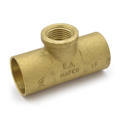 Matco-Norca 1" x 1" x 1/2" (C x C x FPT) Cast Brass Tee, Lead-Free