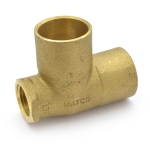 1" x 1/2" x 1" (C x FPT x C) Cast Brass Tee, Lead-Free