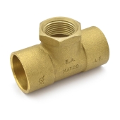 Matco-Norca 1" x 1" x 3/4" (C x C x FPT) Cast Brass Tee, Lead-Free - Image 1