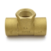 Matco-Norca 1" x 1" x 3/4" (C x C x FPT) Cast Brass Tee, Lead-Free - Image 2