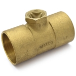 1-1/2" x 1-1/2" x 1/2" (C x C x FPT) Cast Brass Tee, Lead-Free