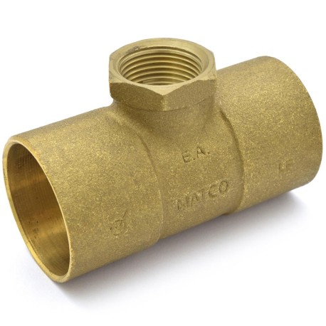 Matco-Norca 1-1/2" x 1-1/2" x 3/4" (C x C x FPT) Cast Brass Tee, Lead-Free