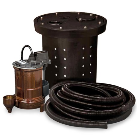 Liberty Pumps Crawl Space Sump Pump Kit w/ 16.5" x 15" Basin, 1/3 HP Sump Pump w/ 10' cord, 24ft Drain Hose & Check Valve, 1/3 HP, 115V
