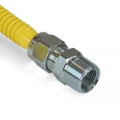 BrassCraft 48" ProCoat Stainless Steel Gas Connector, 3/4" MIP (1/2" FIP) x 3/4" MIP (1/2" FIP), 3/4" ID - Image 2