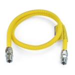 60" ProCoat Stainless Steel Gas Connector, 3/4" MIP (1/2" FIP) x 3/4" MIP (1/2" FIP), 1/2" ID