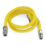 72" ProCoat Stainless Steel Gas Connector, 3/4" MIP (1/2" FIP) x 3/4" MIP (1/2" FIP), 1/2" ID