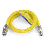 36" ProCoat Stainless Steel Gas Connector, 3/4" MIP (1/2" FIP) x 1/2" MIP, 1/2" ID