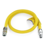 48" ProCoat Stainless Steel Gas Connector, 3/4" MIP (1/2" FIP) x 1/2" MIP, 1/2" ID