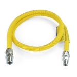 60" ProCoat Stainless Steel Gas Connector, 3/4" MIP (1/2" FIP) x 1/2" MIP, 1/2" ID