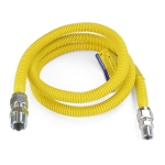 72" ProCoat Stainless Steel Gas Connector, 3/4" MIP (1/2" FIP) x 1/2" MIP, 1/2" ID