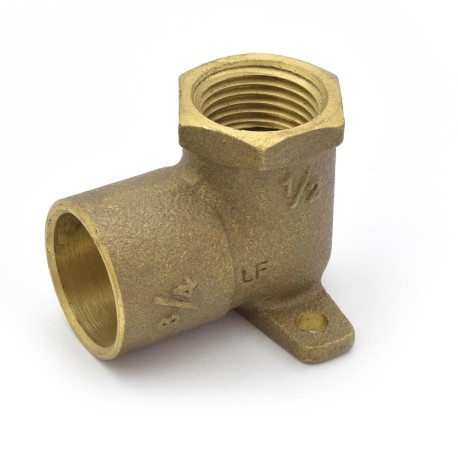 Matco-Norca 1/2" x 3/4" (FPT x C) Cast Brass Drop Ear Elbow, Lead-Free