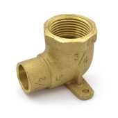 Matco-Norca 3/4" x 1/2" (FPT x C) Cast Brass Drop Ear Elbow, Lead-Free - Image 1