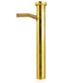 Matco-Norca 1-1/2" x 12", 22GA, Brass Tubular Flanged Dishwasher Tailpiece w/ 1/2" (5/8" OD) Drain Inlet, Rough Brass - Image 1