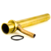 Matco-Norca 1-1/2" x 12", 22GA, Brass Tubular Flanged Dishwasher Tailpiece w/ 1/2" (5/8" OD) Drain Inlet, Rough Brass - Image 2