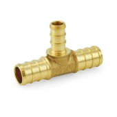 Everhot 1/2" x 1/2" x 3/8" Brass PEX Reducing Tee (Lead-Free) - Image 1