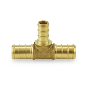 Everhot 1/2" x 1/2" x 3/8" Brass PEX Reducing Tee (Lead-Free) - Image 2