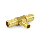 Everhot 1/2" x 1/2" x 3/8" Brass PEX Reducing Tee (Lead-Free) - Image 3