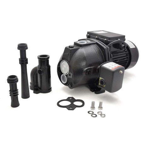 FloForce 1/2 HP Deep Well Jet Pump w/ Pressure Switch, 115V/230V, Cast Iron