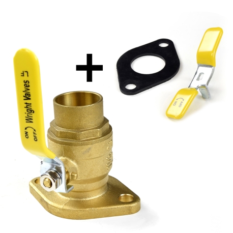 Wright Valves 1-1/4" SWT Isolator Flange Valve w/ Pump Gasket & T-Handle