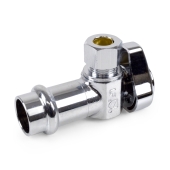 BrassCraft 1/2" Press x 3/8" OD Compression Angle Stop Valve (1/4-Turn), Lead-Free - Image 2