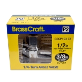 BrassCraft 1/2" Press x 3/8" OD Compression Angle Stop Valve (1/4-Turn), Lead-Free - Image 3