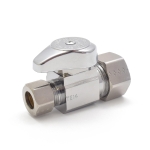5/8" OD Compr. x 3/8" OD Compr. Straight Stop Valve (1/4-Turn), Lead-Free