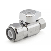 BrassCraft 1/2" Push Connect x 3/8" OD Compr. Straight Stop Valve (1/4-Turn), Lead-Free - Image 2