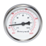 Thermometer,  1/2" NPT, 2-1/2" Dial, 32-250F, 1-1/2" stem
