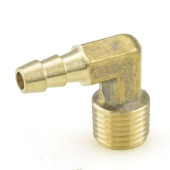Everhot 1/4" Hose Barb x 1/4" MIP Brass Elbow - Image 1