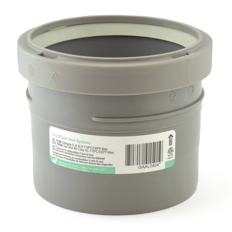 Centrotherm 4" Fem. PVC/CPVC w/ Gasket to 4" Innoflue SW Appliance Adapter