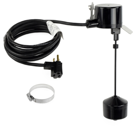 Liberty Pumps Vertical Float w/ Piggyback Plug & Clamp for 2" or 3" Disch. Pipe, 115V, 13A max (up to 3/4 HP), 10ft cord