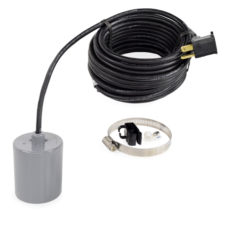 Liberty Pumps Wide Angle Float w/ Piggyback Plug & Clamp for 2" or 3" Disch. Pipe, 115V, 13A max (up to 3/4 HP), 35ft cord