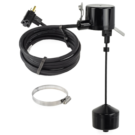 Liberty Pumps Vertical Float w/ Piggyback Plug & Clamp for 2" or 3" Disch. Pipe, 115V, 13A max (up to 3/4 HP), 25ft cord