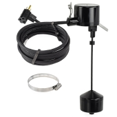 Vertical Float w/ Piggyback Plug & Clamp for 2" or 3" Disch. Pipe, 115V, 13A max (up to 3/4 HP), 25ft cord Liberty Pumps