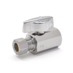 1/2" FIP x 3/8" OD Compr. Straight Stop Valve (1/4-Turn), Lead-Free