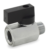 Wright Valves 1/4" Male x 1/4" Female NPT Threaded Mini Brass Ball Valve, Full Port - Image 2