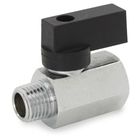 Wright Valves 1/4" Male x 1/4" Female NPT Threaded Mini Brass Ball Valve, Full Port