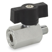 Wright Valves 1/8" Male x 1/8" Female NPT Threaded Mini Brass Ball Valve, Full Port - Image 2
