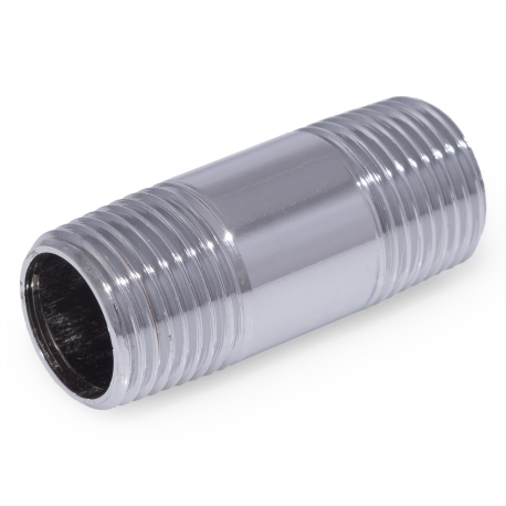 Matco-Norca 1/2" x 2" Brass Pipe Nipple, Chrome Plated, Lead-Free