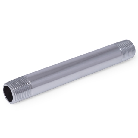 Matco-Norca 1/2" x 6" Brass Pipe Nipple, Chrome Plated, Lead-Free