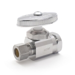 1/2" FIP x 3/8" OD Compr. Straight Stop Valve (Multi-Turn), Lead-Free