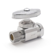 BrassCraft 1/2" FIP x 3/8" OD Compr. Straight Stop Valve (Multi-Turn), Lead-Free - Image 1
