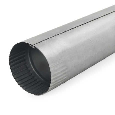 Juniper Industries 4" x 2ft Galvanized Snap-Lock Flue Pipe, 26 GA