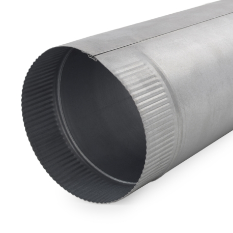 Juniper Industries 7" x 2ftGalvanized Snap-Lock Flue Pipe, 24 GA