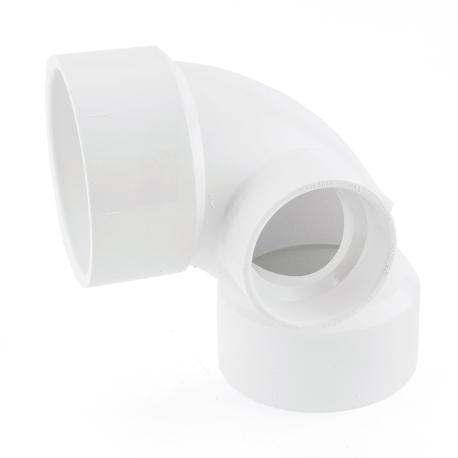 Spears 3" PVC DWV 90&deg; Elbow w/ 2" Side Inlet
