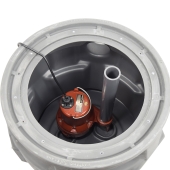 1 HP Pro380 Simplex Sewage System w/ LE102A2 Pump & 24" x 24" Basin, 2" Disch., 208-230V, 10' cord Liberty Pumps