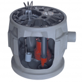 4/10 HP Pro380 Simplex Sewage System w/ LE41A Pump & 24" x 24" Basin, 2" Disch., 115V, 10' cord Liberty Pumps