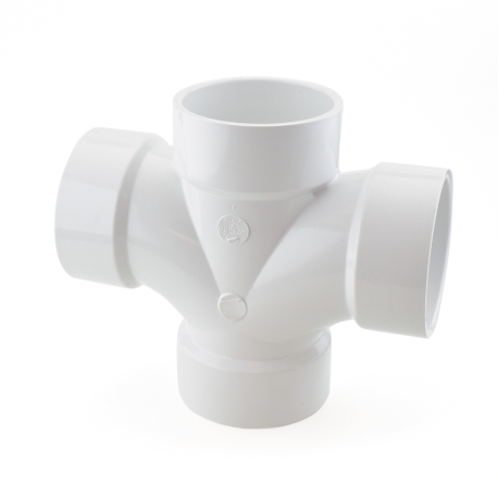 Spears 3" PVC DWV Double Sanitary Tee